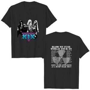 Kix Blow My Fuse Tour 1989 2 Sided Retro Rock Fan Tee T-Shirt